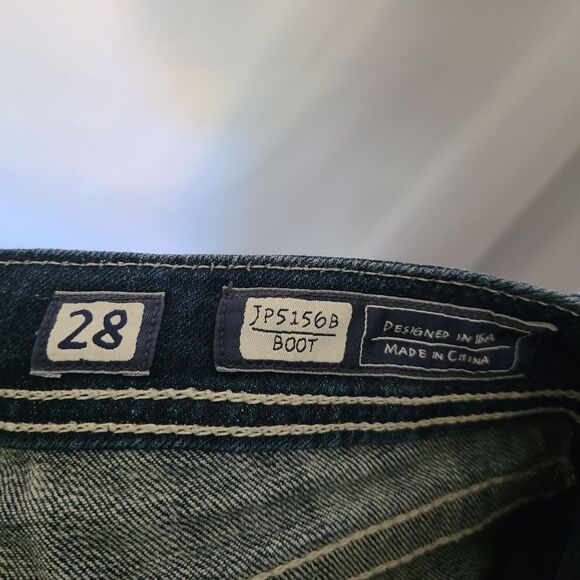 Miss Me Flor de lis Embroidered pockets  Boot Jeans size 28 - Picture 5 of 7